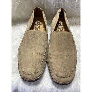 Mephisto Mens Beige Leather Slip-On Loafers Size 13